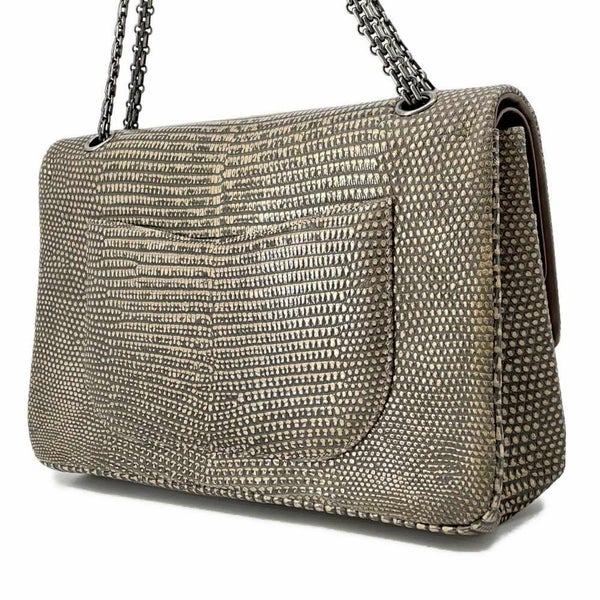 シャネル チェーンショルダーバッグ 2.55 ダブルフラップ リザード CHANEL 2way