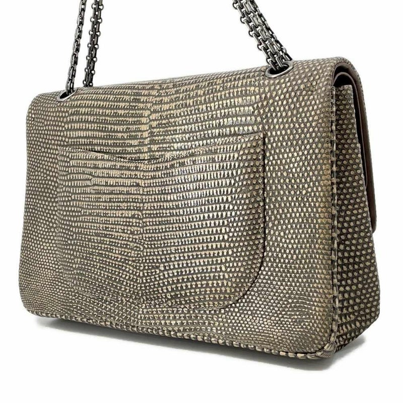 シャネル チェーンショルダーバッグ 2.55 ダブルフラップ リザード CHANEL 2way