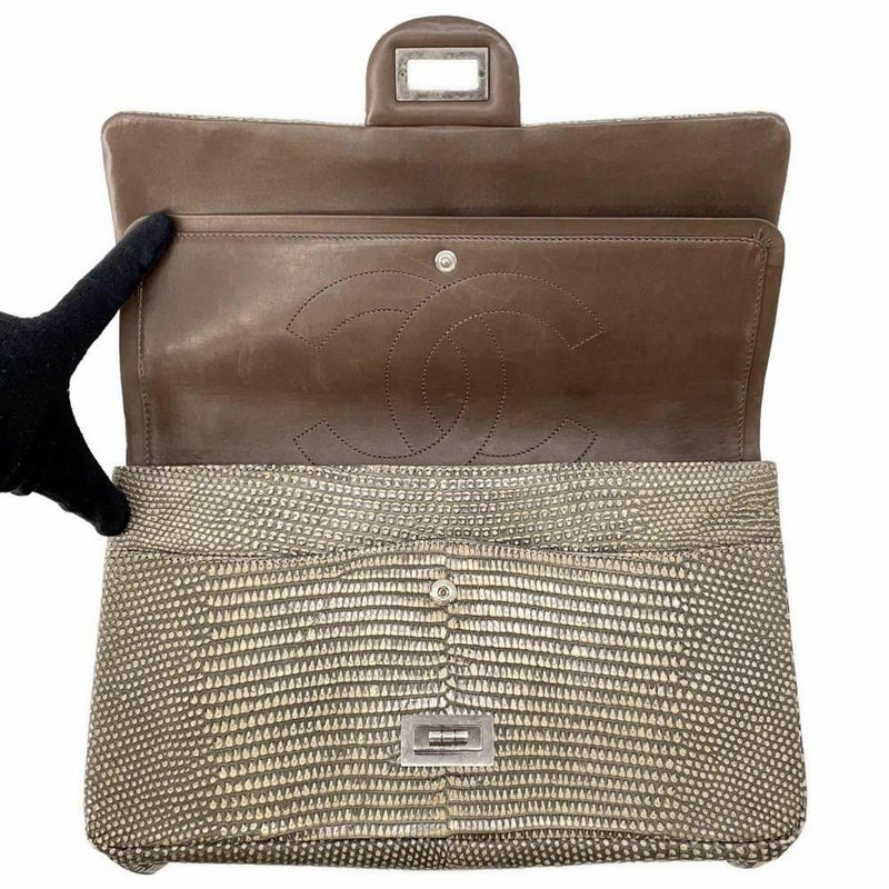 シャネル チェーンショルダーバッグ 2.55 ダブルフラップ リザード CHANEL 2way