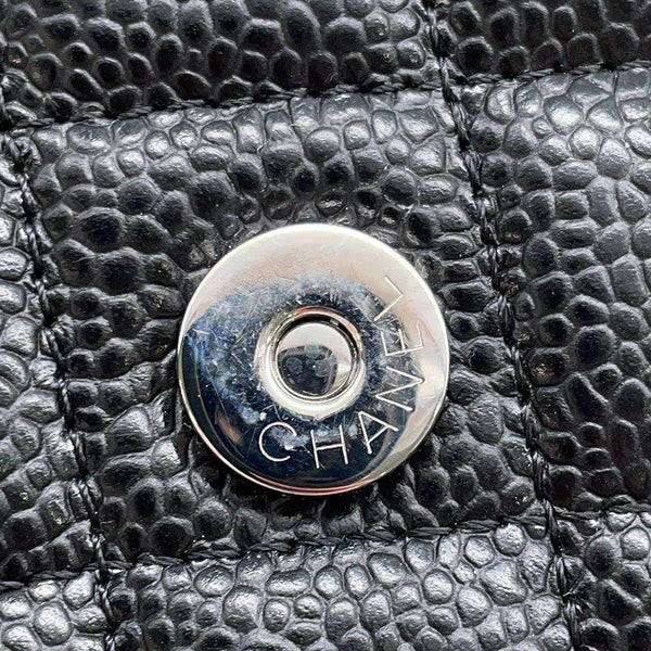 シャネル チェーンウォレット クラシック マトラッセ ココマーク キャビアスキン AP0250 CHANEL 財布 ブラック 黒