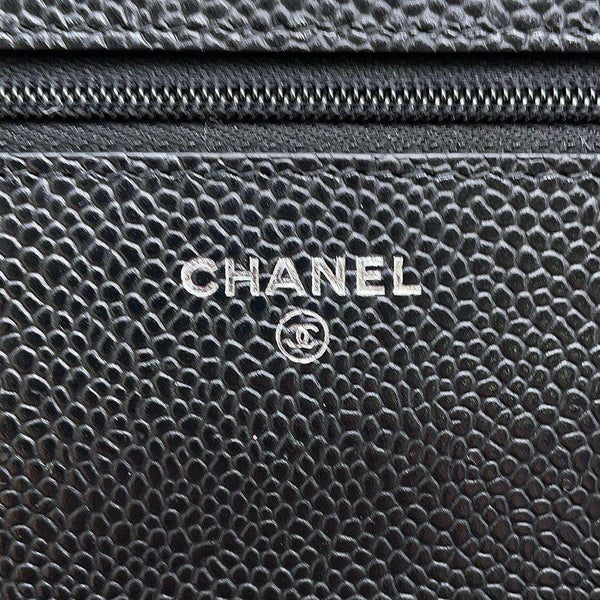 シャネル チェーンウォレット クラシック マトラッセ ココマーク キャビアスキン AP0250 CHANEL 財布 ブラック 黒