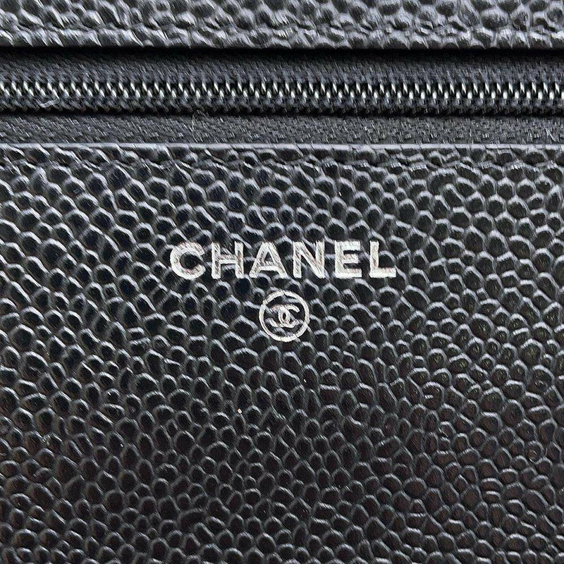 シャネル チェーンウォレット クラシック マトラッセ ココマーク キャビアスキン AP0250 CHANEL 財布 ブラック 黒