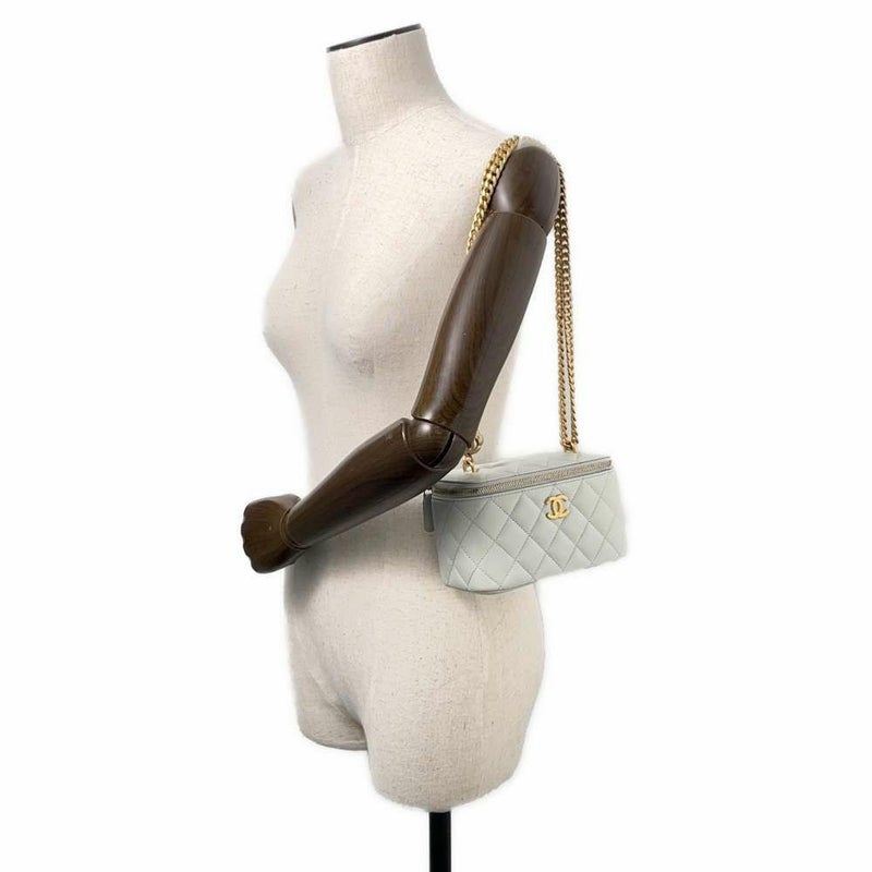 シャネル チェーンショルダーバッグ マトラッセ ココマーク カメリアチェーン バニティ ラムスキン AP3301 CHANEL ヴァニティ