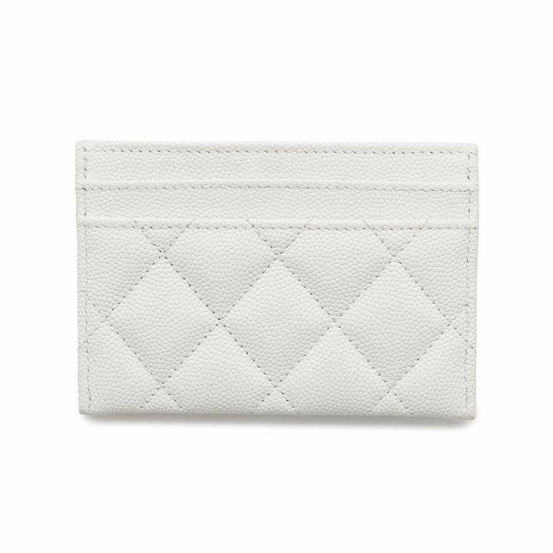 シャネル カードケース マトラッセ ココマーク キャビアスキン AP3188 CHANEL 定期入れ 名刺入れ 白