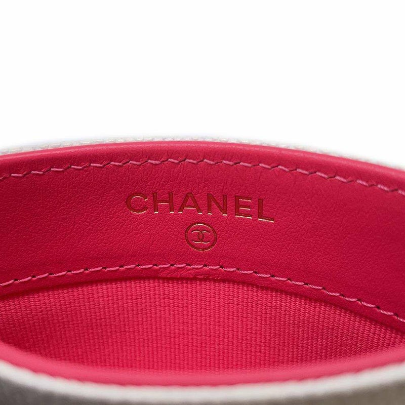 シャネル カードケース マトラッセ ココマーク キャビアスキン AP3188 CHANEL 定期入れ 名刺入れ 白