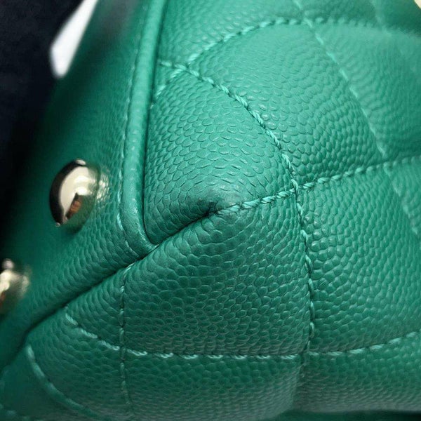 シャネル ハンドバッグ ココマーク トップハンドル ミニ フラップ キャビアスキン AS2215 CHANEL 2wayショルダーバッグ