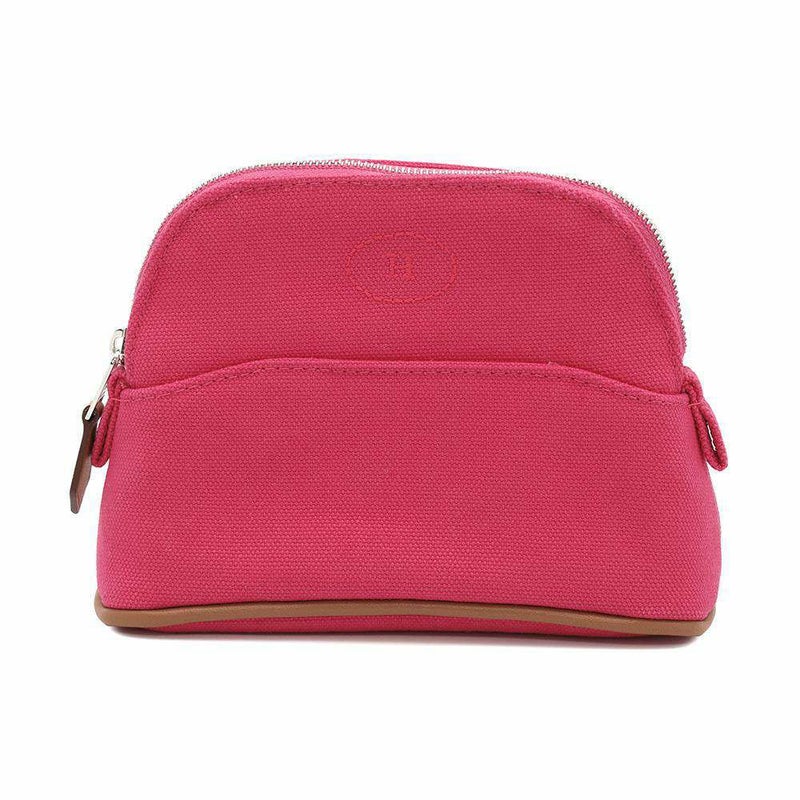 エルメス ポーチ ボリードポーチ ミニミニ オランジュ ハイビスカス/シルバー金具 キャンバス HERMES 化粧ポーチ 小物入れ