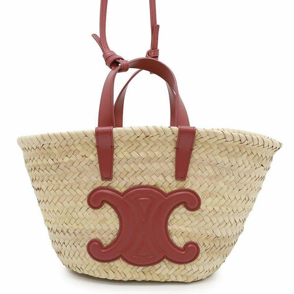 セリーヌ ハンドバッグ ティーン トリオンフ クラシック パニエ ラフィア 194002CGG CELINE 2wayショルダーバッグ かごバッグ