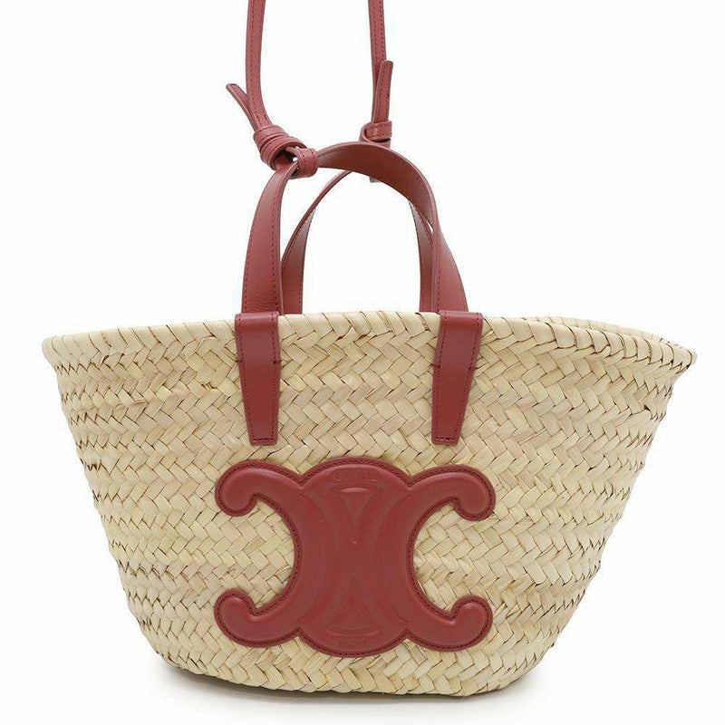 セリーヌ ハンドバッグ ティーン トリオンフ クラシック パニエ ラフィア 194002CGG CELINE 2wayショルダーバッグ かごバッグ