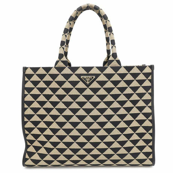 プラダ トートバッグ シンボル ラージ キャンバス 1BA356 PRADA バッグ 黒