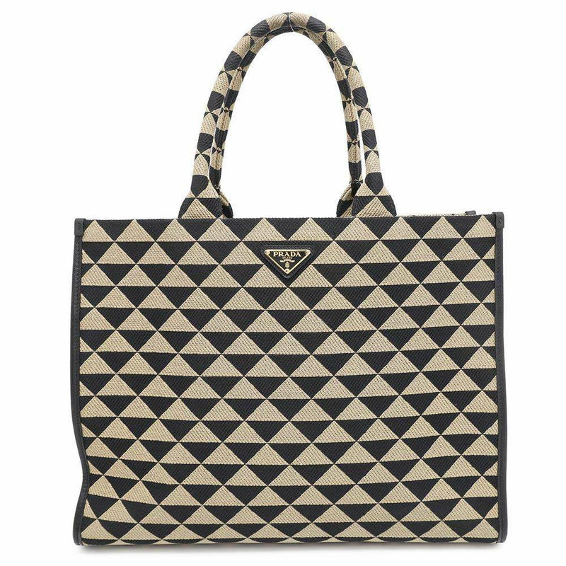 プラダ トートバッグ シンボル ラージ キャンバス 1BA356 PRADA バッグ 黒