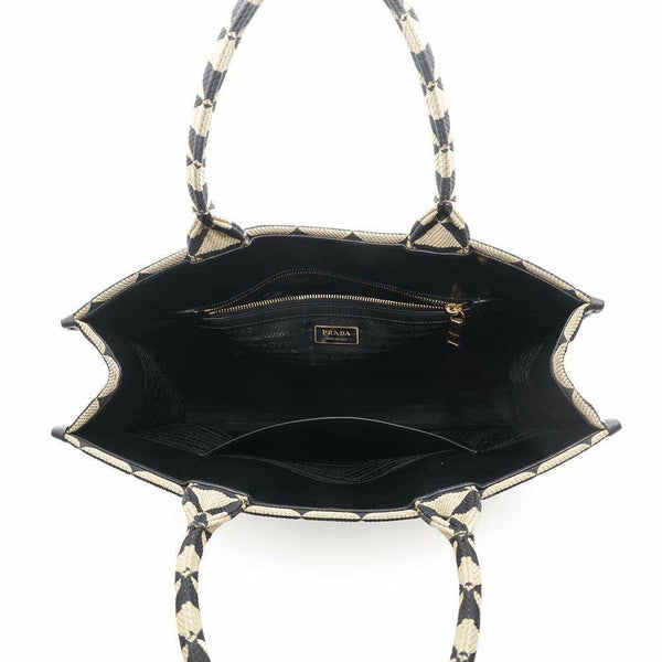 プラダ トートバッグ シンボル ラージ キャンバス 1BA356 PRADA バッグ 黒