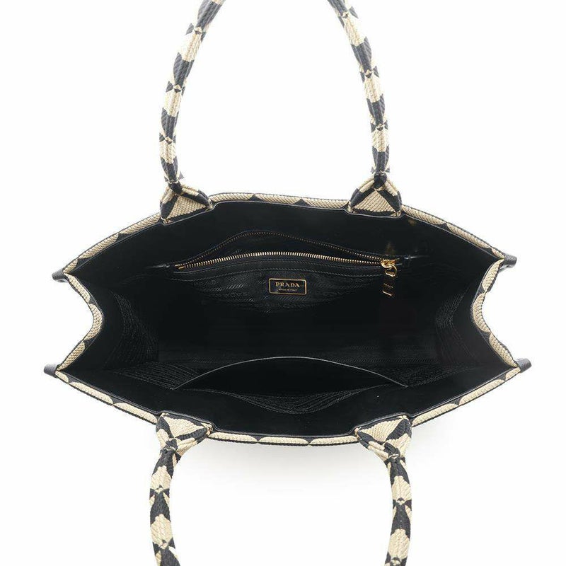 プラダ トートバッグ シンボル ラージ キャンバス 1BA356 PRADA バッグ 黒