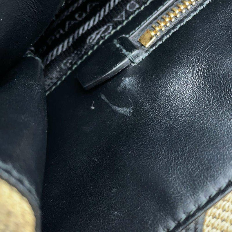 プラダ トートバッグ シンボル ラージ キャンバス 1BA356 PRADA バッグ 黒