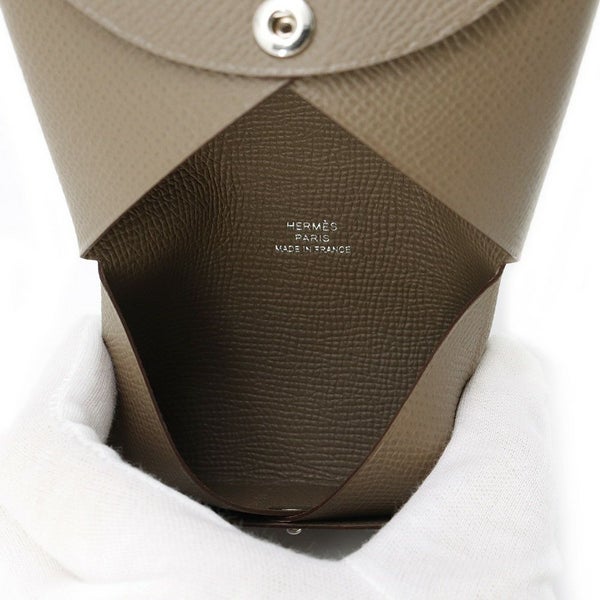 エルメス カードケース カルヴィ エトゥープ エプソン W刻印 HERMES 名刺入れ