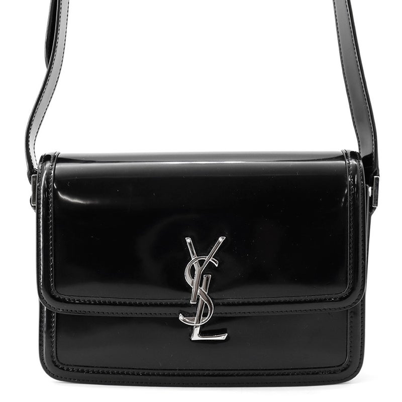 サンローランパリ ショルダーバッグ ソルフェリーノ ミディアム パテントレザー 711039 SAINT LAURENT PARIS 黒