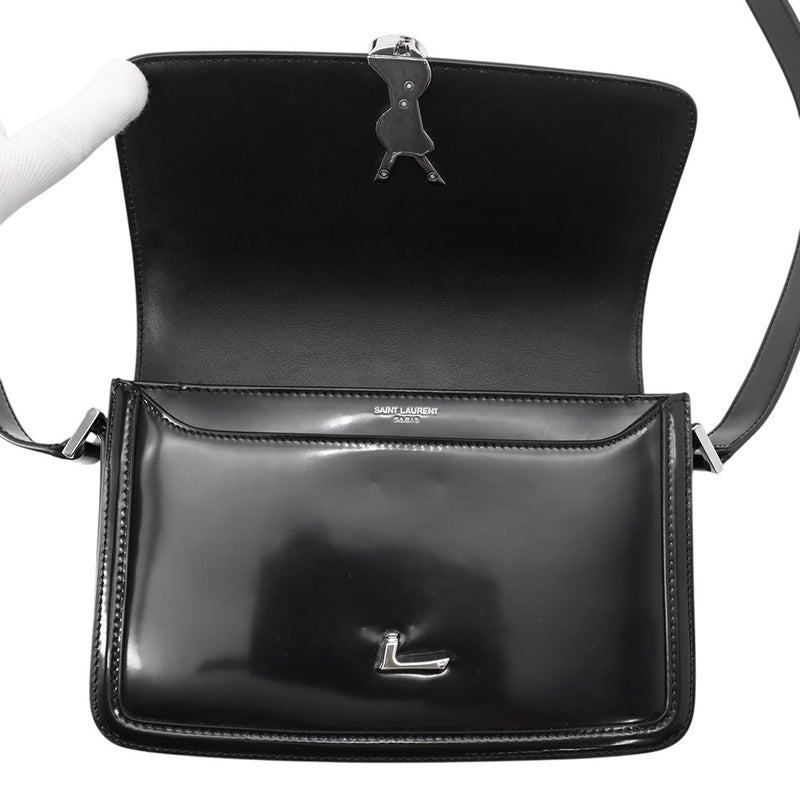 サンローランパリ ショルダーバッグ ソルフェリーノ ミディアム パテントレザー 711039 SAINT LAURENT PARIS 黒
