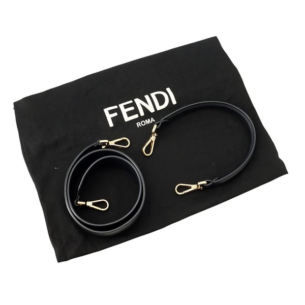 フェンディ ハンドバッグ マルチポケット バゲット レザー 8BR808 FENDI バッグ 2wayショルダーバッグ 黒