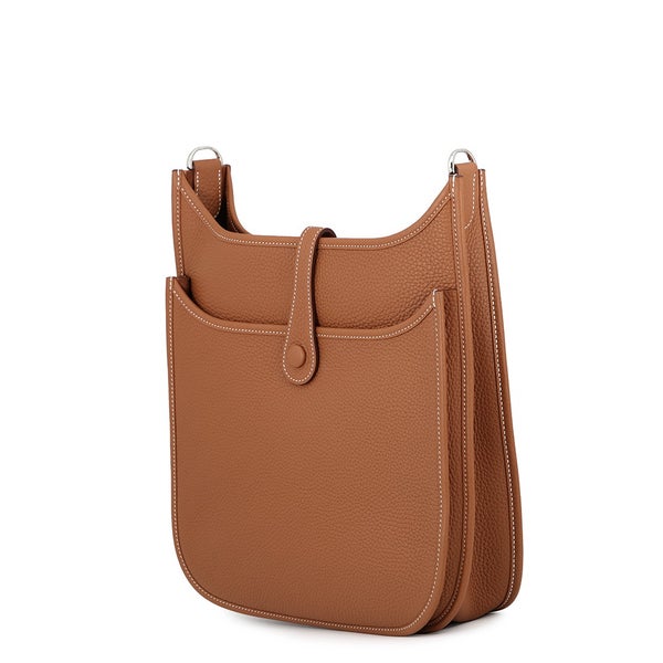 エルメス ショルダーバッグ エブリン3 PM ゴールド/シルバー金具 トリヨンクレマンス G刻印 HERMES Evelyne