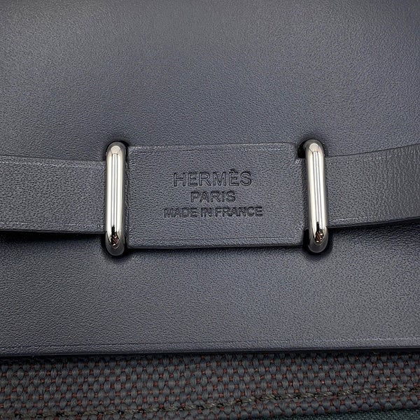 エルメス ショルダーバッグ エールバッグジップ ミニ アルドワーズ/シルバー金具 トワルミリタリー/ヴァッシュハンター K刻印