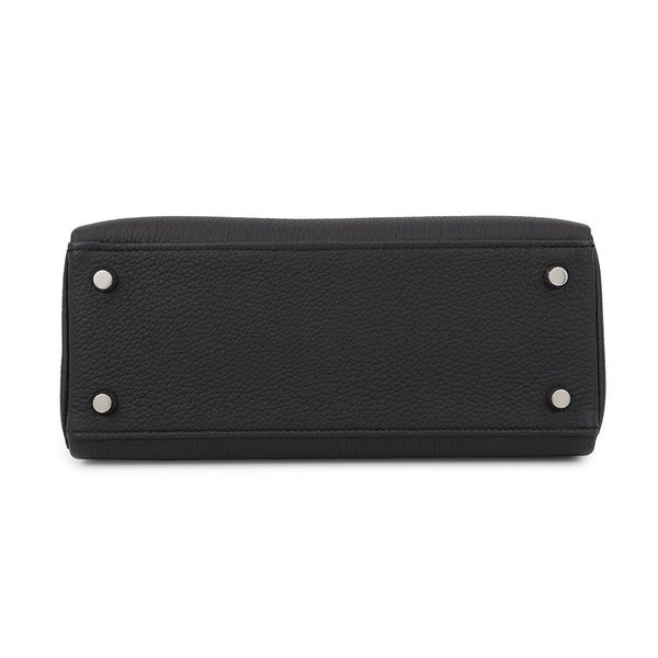 エルメス ハンドバッグ ケリー25 内縫い ブラック/シルバー金具 トゴ G刻印 HERMES Kelly 2wayショルダー 黒