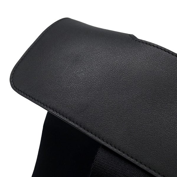 エルメス ハンドバッグ ヴァルパライソPM ブラック/シルバー金具 トワルシェブロン/レザー □M刻印 黒