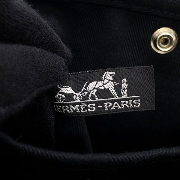 エルメス ハンドバッグ ヴァルパライソPM ブラック/シルバー金具 トワルシェブロン/レザー □M刻印 黒