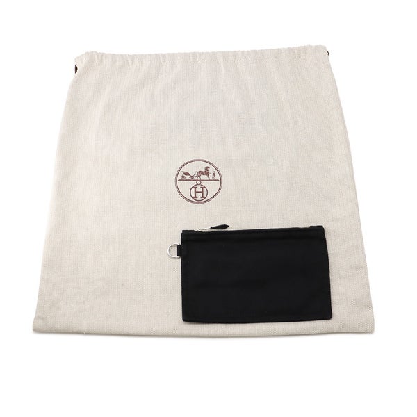 エルメス ハンドバッグ ヴァルパライソPM ブラック/シルバー金具 トワルシェブロン/レザー □M刻印 黒