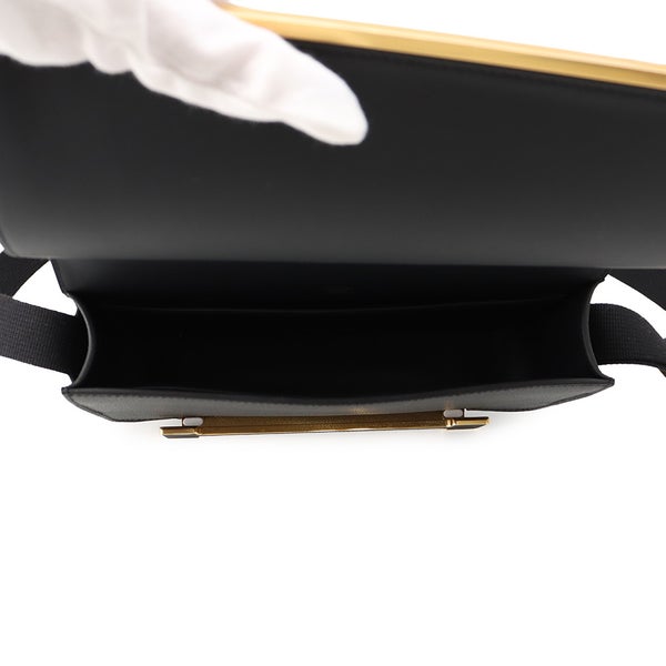 エルメス ショルダーバッグ ゲタ スリム ブラック/ゴールド金具 エプソン G刻印 HERMES 黒