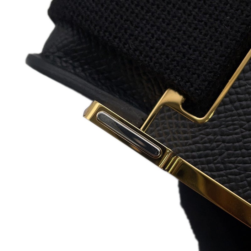 エルメス ショルダーバッグ ゲタ スリム ブラック/ゴールド金具 エプソン G刻印 HERMES 黒