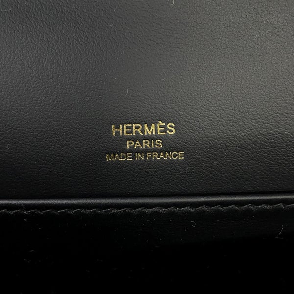 エルメス ショルダーバッグ ゲタ スリム ブラック/ゴールド金具 エプソン G刻印 HERMES 黒