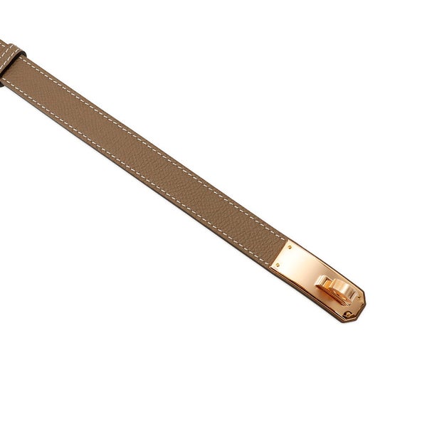 エルメス ケリーベルト エトゥープ/ピンクゴールド金具 エプソン K刻印 HERMES べルト