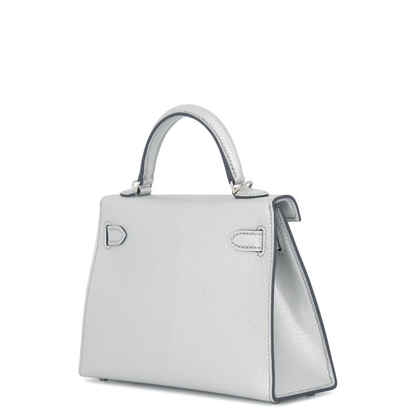 エルメス ハンドバッグ ミニケリー2 外縫い アルジャン/シルバー金具 シェブルシャムキラ K刻印 HERMES 2wayバッグ