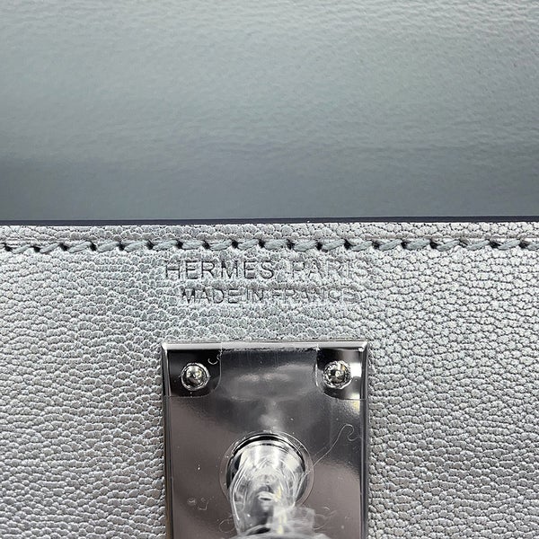 エルメス ハンドバッグ ミニケリー2 外縫い アルジャン/シルバー金具 シェブルシャムキラ K刻印 HERMES 2wayバッグ