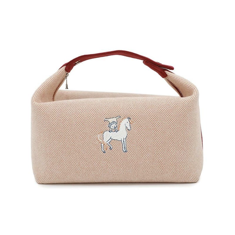 エルメス ポーチ ブリッド・ア・ブラックGM カブリオル テラコッタ/シルバー金具 キャンバス HERMES バッグ