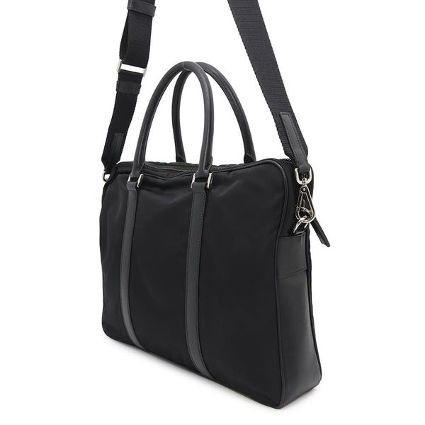プラダ ビジネスバッグ サフィアーノレザー ナイロン VA0871 PRADA 2wayショルダーバッグ ブリーフケース 黒