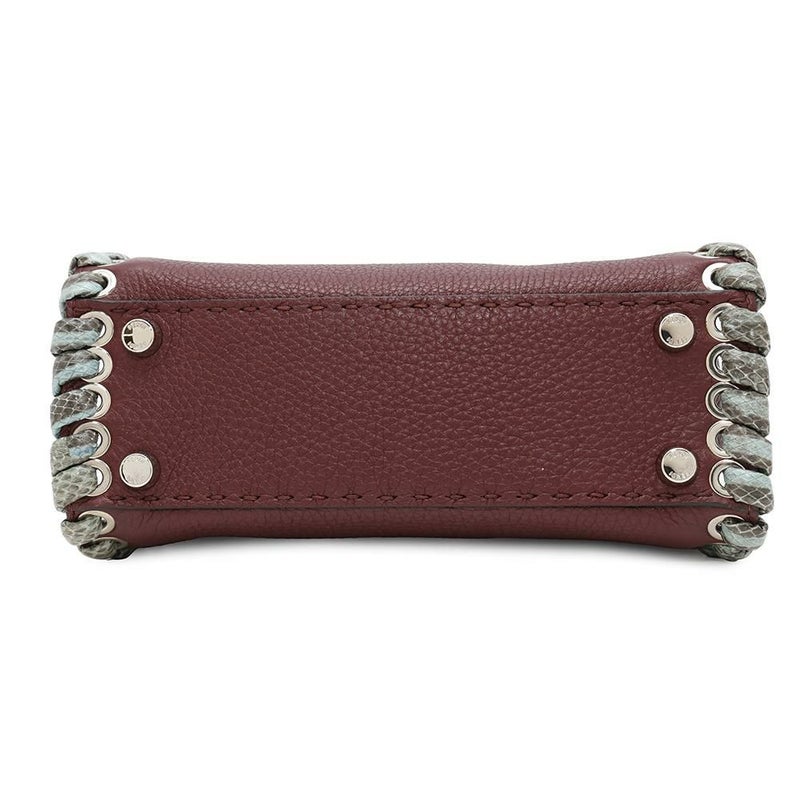 フェンディ ハンドバッグ ミニ ピーカブー セレリア レザー パイソン 8BN244 FENDI バッグ 2wayショルダーバッグ