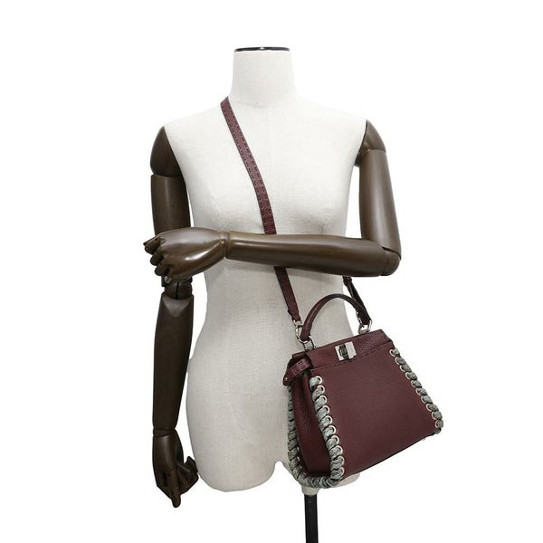 フェンディ ハンドバッグ ミニ ピーカブー セレリア レザー パイソン 8BN244 FENDI バッグ 2wayショルダーバッグ