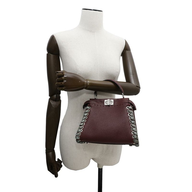 フェンディ ハンドバッグ ミニ ピーカブー セレリア レザー パイソン 8BN244 FENDI バッグ 2wayショルダーバッグ