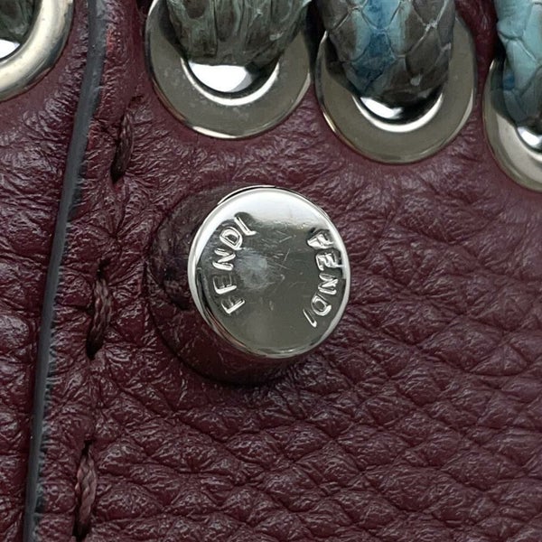 フェンディ ハンドバッグ ミニ ピーカブー セレリア レザー パイソン 8BN244 FENDI バッグ 2wayショルダーバッグ