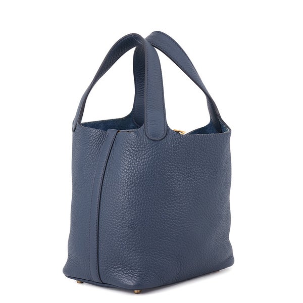 エルメス ハンドバッグ ピコタンロックPM ブルードプリュス/ゴールド金具 トリヨンクレマンス B刻印 HERMES
