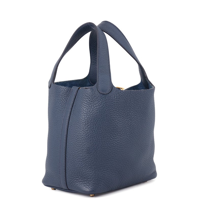 エルメス ハンドバッグ ピコタンロックPM ブルードプリュス/ゴールド金具 トリヨンクレマンス B刻印 HERMES