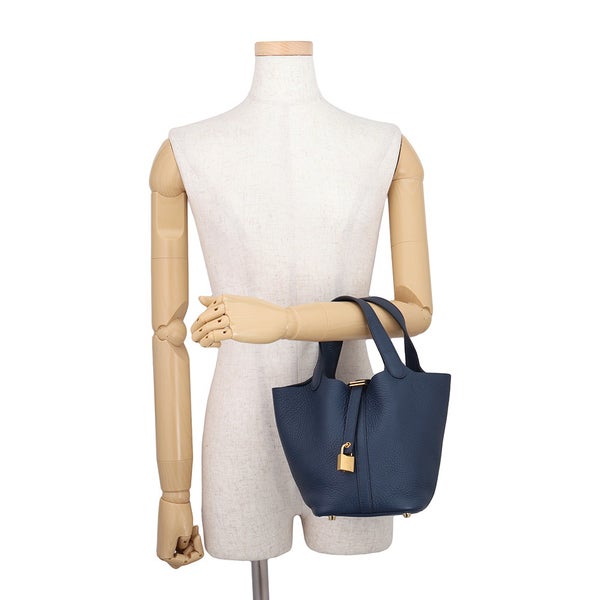 エルメス ハンドバッグ ピコタンロックPM ブルードプリュス/ゴールド金具 トリヨンクレマンス B刻印 HERMES
