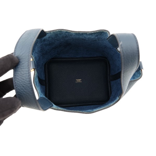 エルメス ハンドバッグ ピコタンロックPM ブルードプリュス/ゴールド金具 トリヨンクレマンス B刻印 HERMES