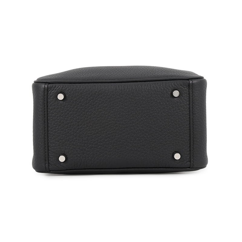 エルメス ハンドバッグ リンディ ミニ ブラック/シルバー金具 トリヨンクレマンス G刻印 HERMES 2wayショルダーバッグ 黒