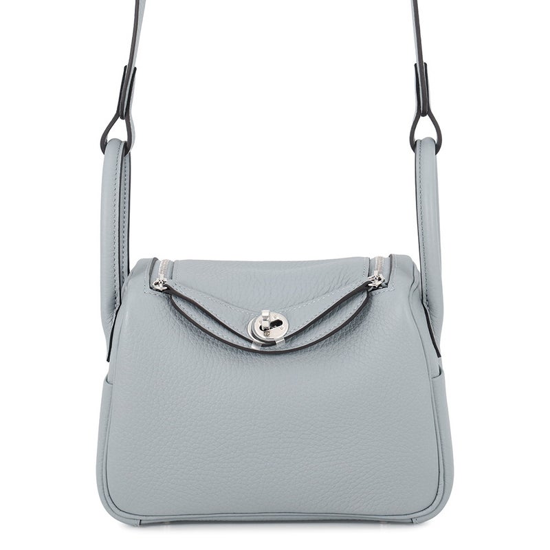 エルメス ハンドバッグ リンディ ミニ グリパンタン/シルバー金具 トリヨンクレマンス G刻印 HERMES 2wayショルダーバッグ