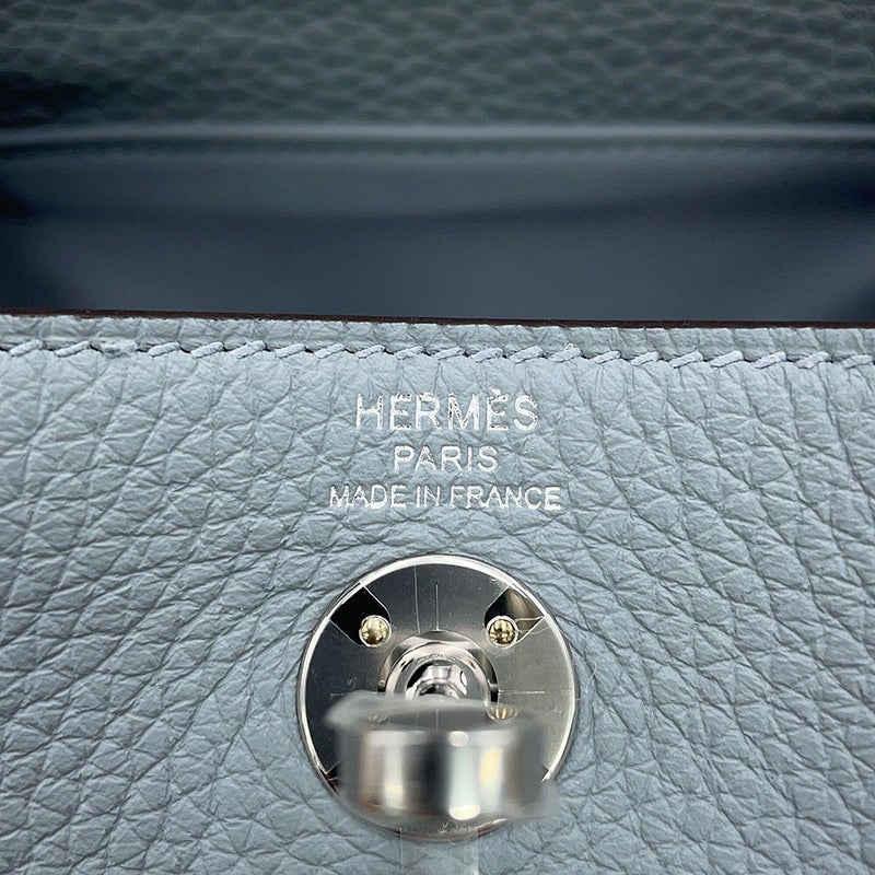 エルメス ハンドバッグ リンディ ミニ グリパンタン/シルバー金具 トリヨンクレマンス G刻印 HERMES 2wayショルダーバッグ
