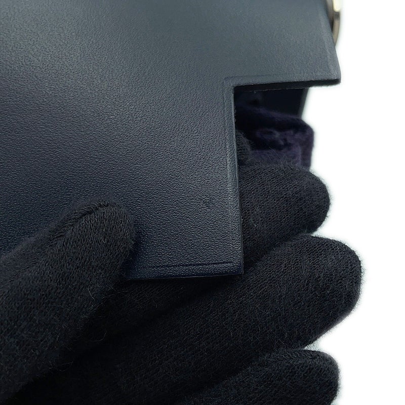 エルメス ショルダーバッグ エールバッグジップ ミニ ブラック/ブルーインディゴ/シルバー金具 トワルミリタリー/ヴァッシュハンター K刻印 黒