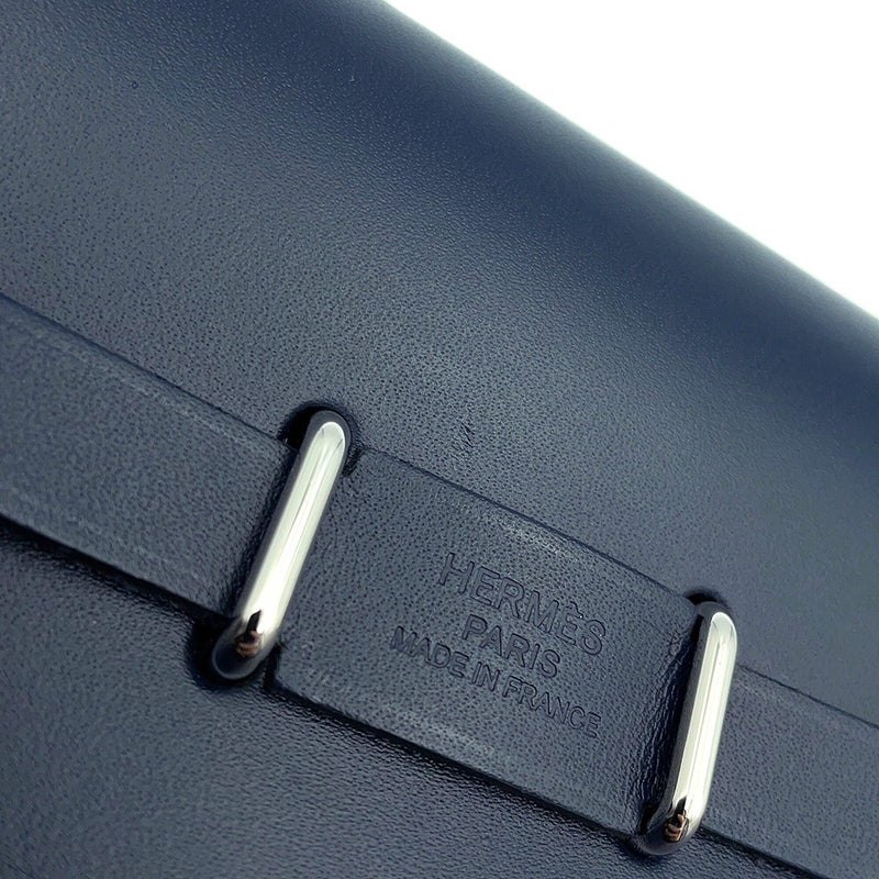 エルメス ショルダーバッグ エールバッグジップ ミニ ブラック/ブルーインディゴ/シルバー金具 トワルミリタリー/ヴァッシュハンター K刻印 黒
