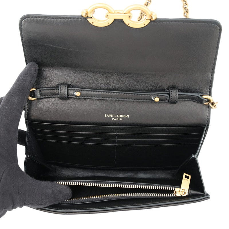 サンローランパリ チェーンウォレット LE MAILLON WALLET ラムスキン 738109 SAINT LAURENT PARIS 財布 黒